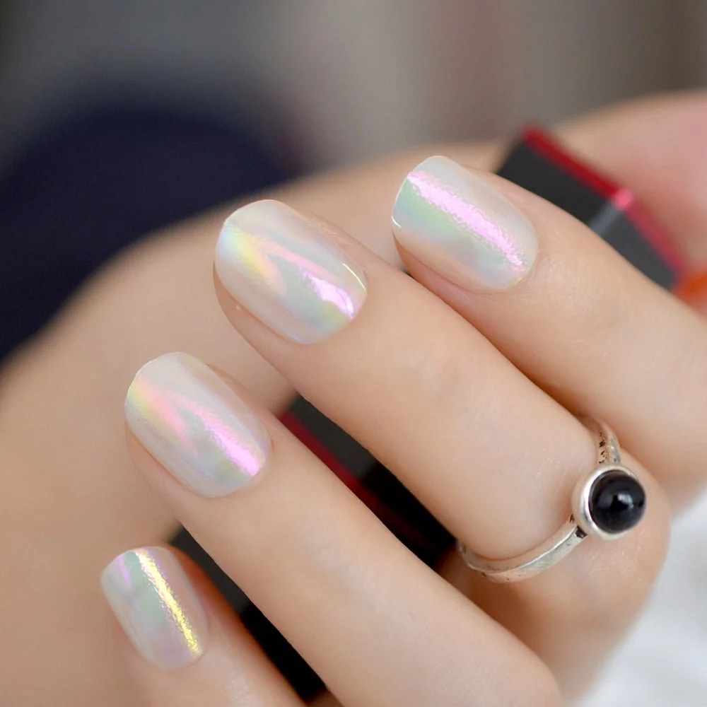 Rose Gold 24 Full Cover False Nails Gorgeous Glitter Ballerina Acrylic Nail Tips 12 sizes Full Coverage DIY Tips with Adhesive-Nail Inspo