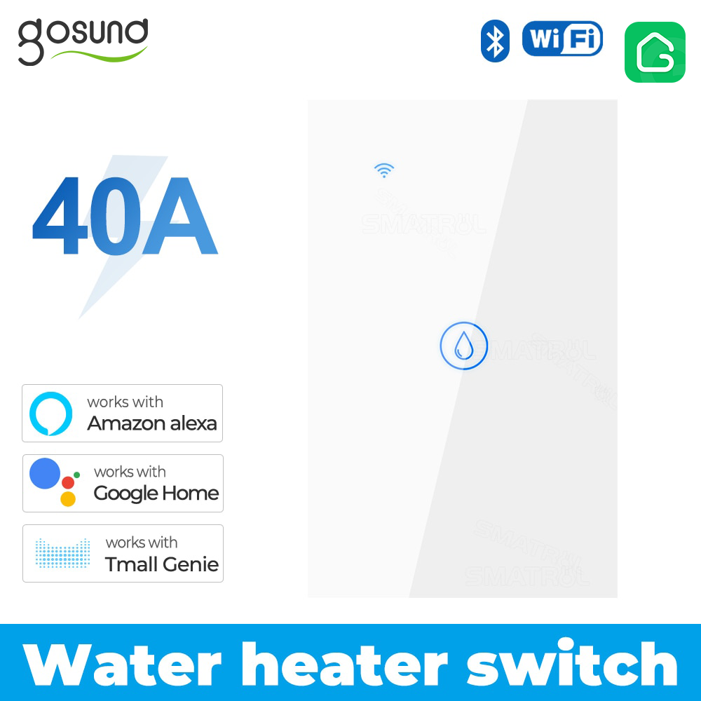 40A Tuya Smart Wifi Water Heater Boiler Touch Switch Air Conditioner Light Timing EU Us Brazil Wall App For Alexa Google Home