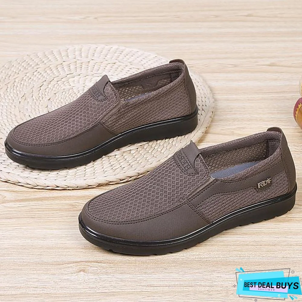 Men's Summer / Fall Casual / Preppy Daily Outdoor Loafers & Slip-Ons Mesh Non-Slipping Wear Proof Black / Gray / Coffee