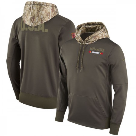 Men's Tampa Bay Buccaneers  Olive Salute to Service Sideline Therma Pullover Hoodie