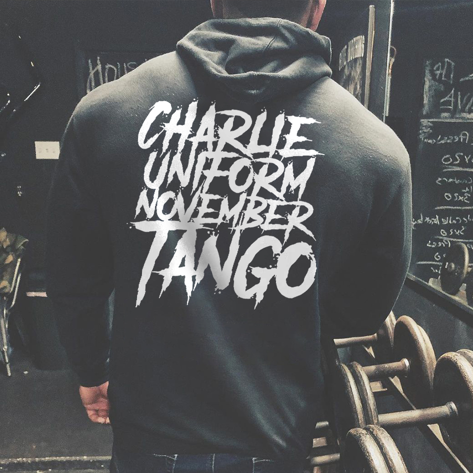 Livereid Charlie Uniform November Tango Printed Men's Hoodie - Livereid