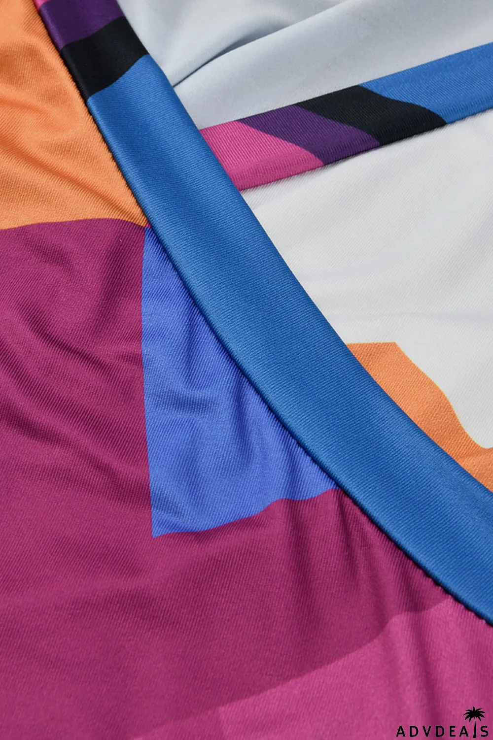 Multi-color Fashion Casual Print Bandage V Neck Long Sleeve Dresses