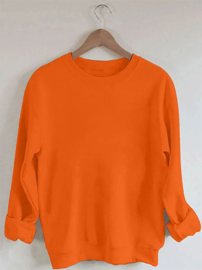 Fashion Women'S Casual Solid Color Long-Sleeved Sweatshirt