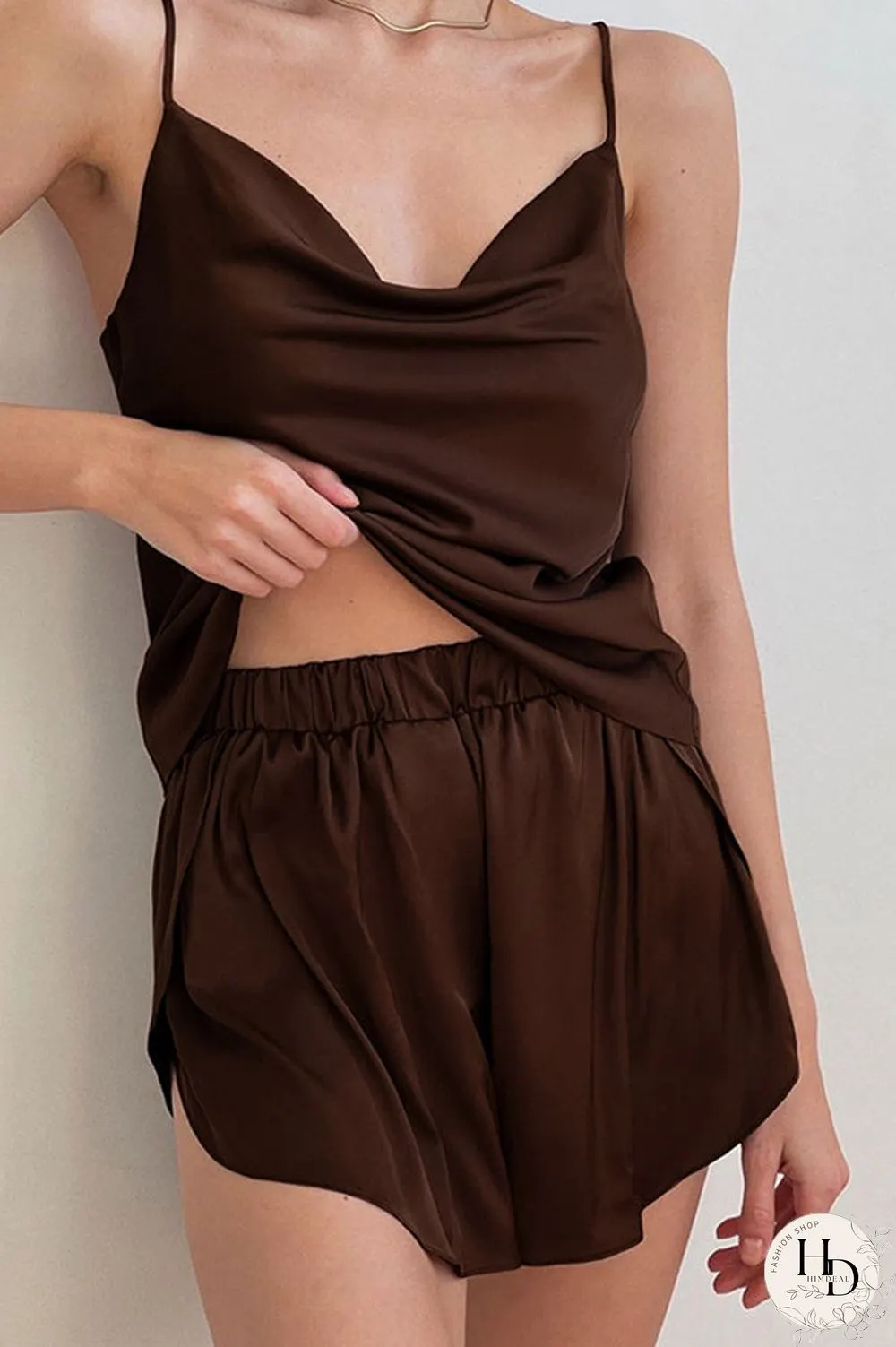 Dreamin' Of You Satin Top Shorts Set