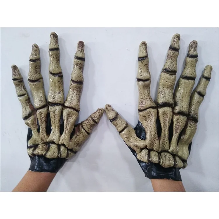 Horrible Finger Bones Wolf Paw Halloween Gloves-elleschic