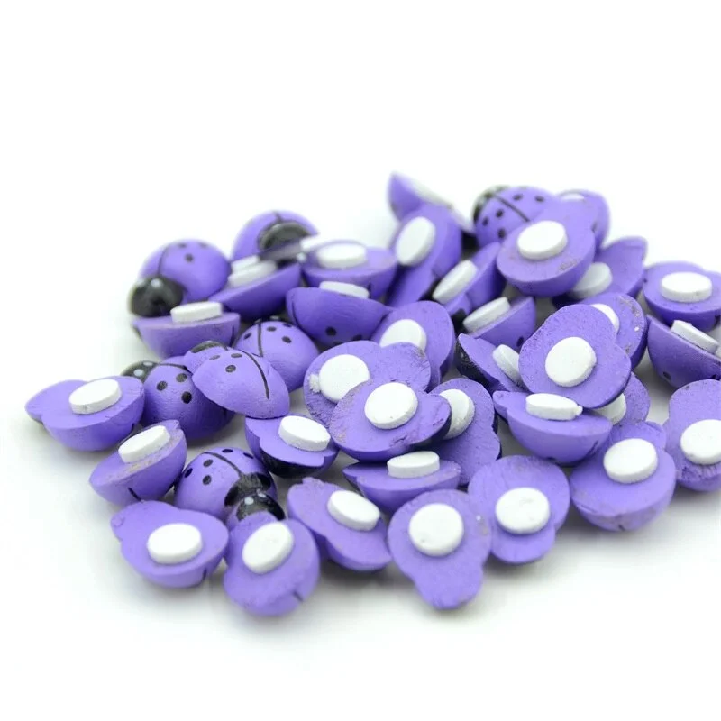 20Pcs Fashion Beatles Wooden Ladybird Wall Sticker Children Kids Painted  DIY Craft Wedding Home Party Holiday Decoration