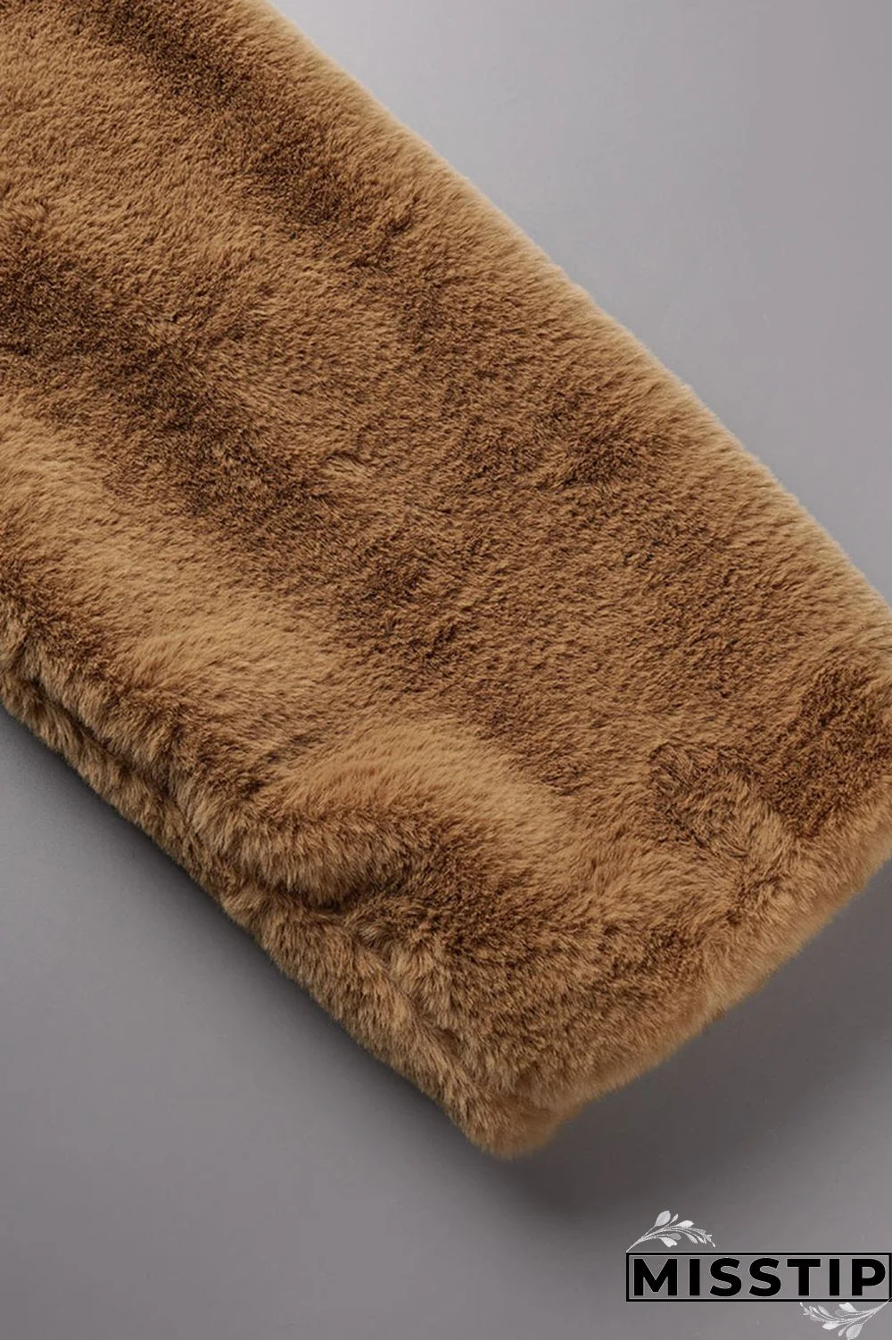 Brown Casual Solid Patchwork Cardigan Hooded Collar Outerwear