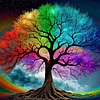 Colorful Tree of Life - 11CT Stamped Cross Stitch - 45*45cm