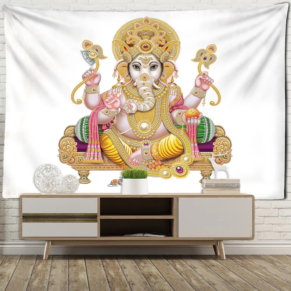 Elephant Indian Mandala Tapestries Multiple Sizes Wall Hanging Ganesha Tapestry Walls Decor Polyester Fabric Home Decor