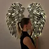 ✨Ailes d'ange noir Art des ailes en m&eacute;tal d&eacute;coration Murale avec lumi&egrave;res LED