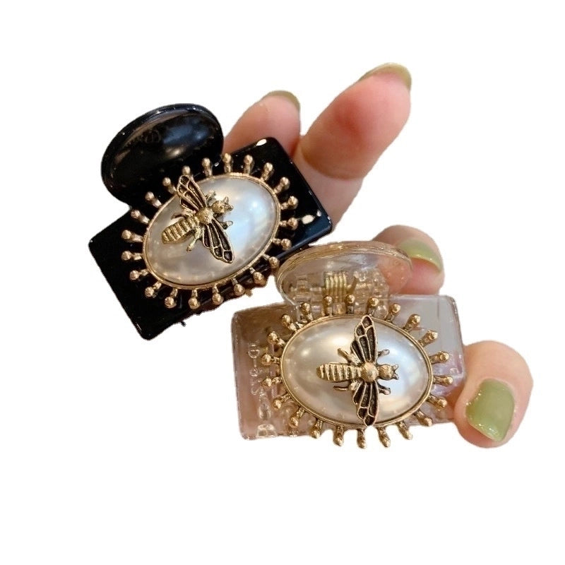 Retro Dragonfly Imitation Pearl Alloy Plastic Inlaid Pearls Hair Claws