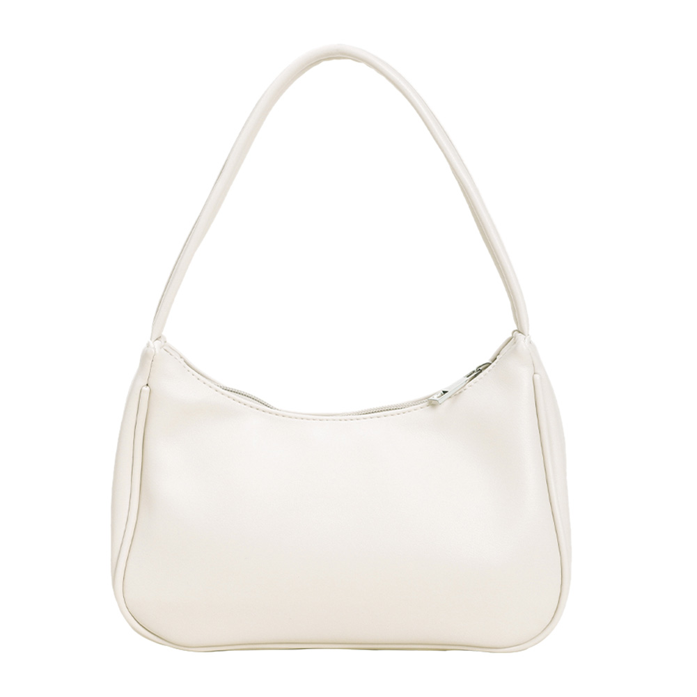 

Women Handbags Travel Simple Solid Color PU Shoulder Underarm Bag, White, 501 Original