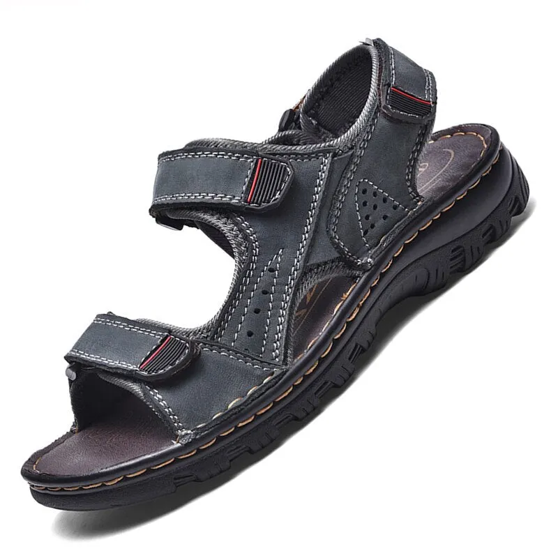 New Summer Men's Sandals Genuine Leather Sandals Luxury Men's Sandals Breathable Outdoor Brand Men's Wading Simple Design Shoes