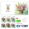 (US Local)6Pcs Flower Bucket DIY Diamond Painting Card for Holiday Party Favors for Kids Greeting Card Kit