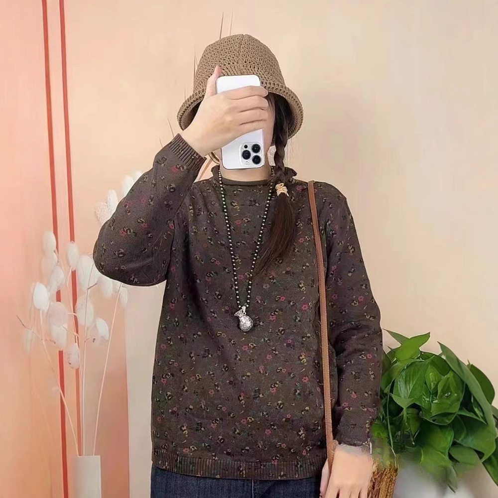 Chicfifth Sweater Women Winter Long Sleeve High Quality Autumn Vintage Top Knitted Cardigan