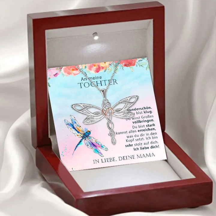 Kettenmachen Libelle Halskette-An meine Tochter Ich bin sehr stolz auf dich-Geschenk mit Nachrichtenkarte