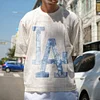 Los Angeles Character Print Mesh Jersey