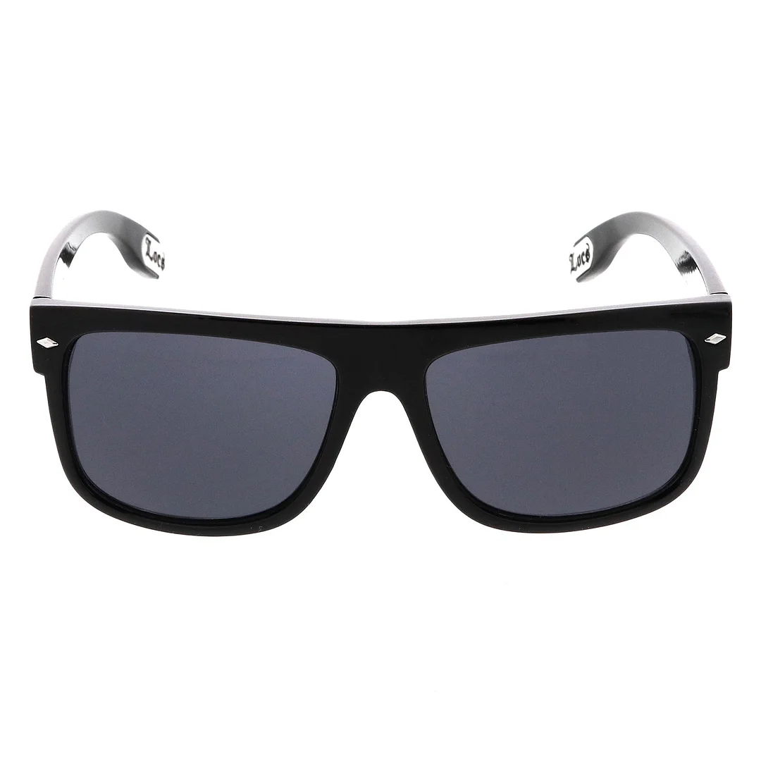 Hip Hop Flat Top Dark Blacked Out Square Lens Horn Rimmed Authentic LOCS glasses 54mm