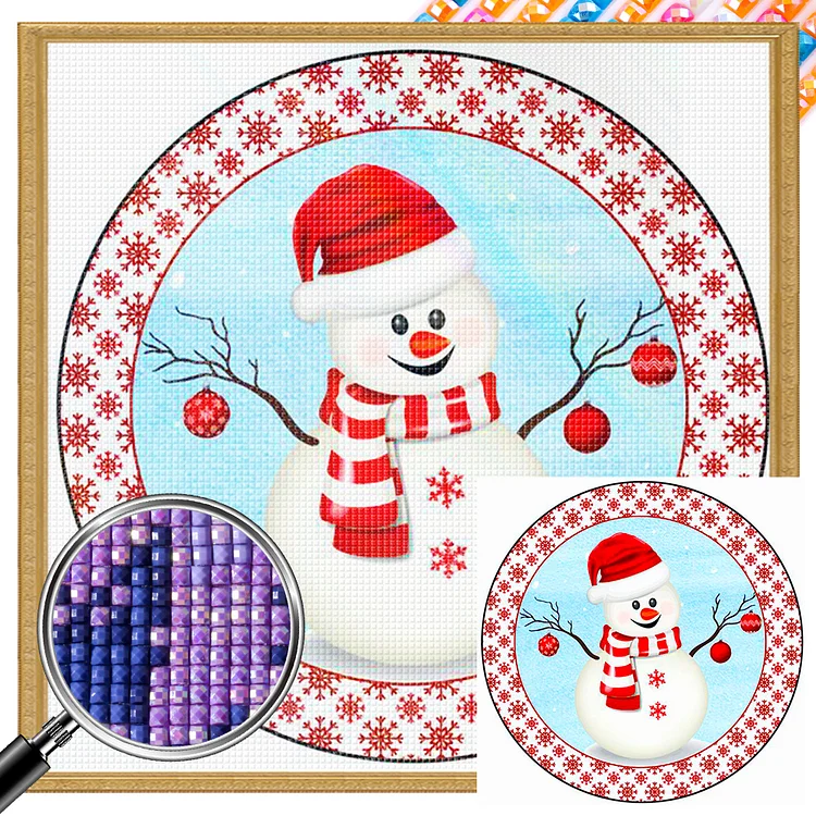 Christmas Snowman 30*30CM(Canvas) AB Square Drill Diamond Painting gbfke