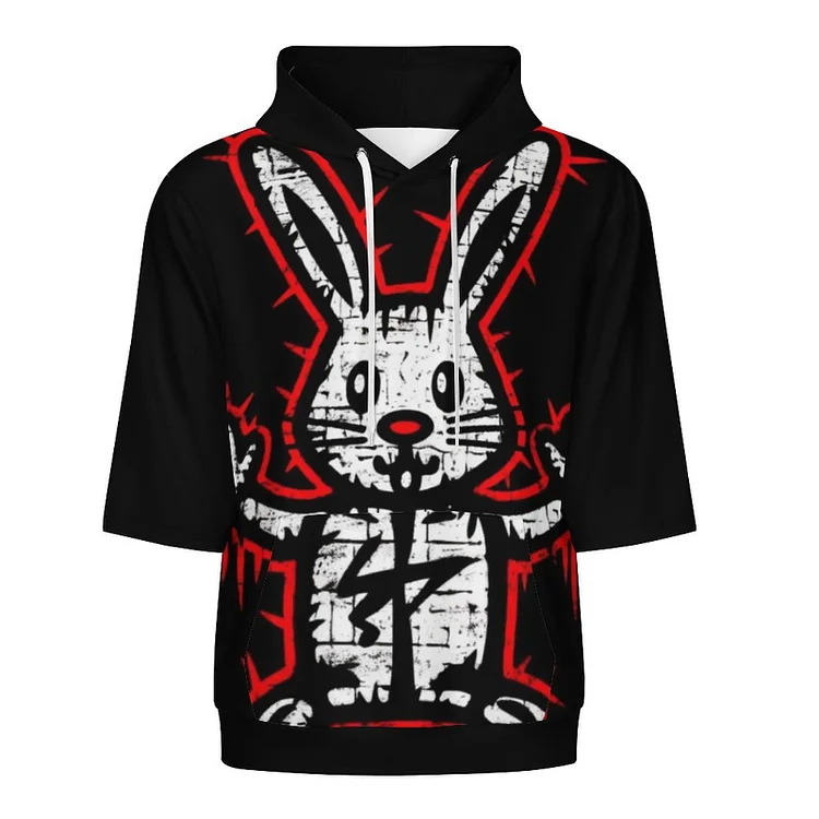 Mid Sleeved Hoodie Cute Bunny  customized, personalized, gift