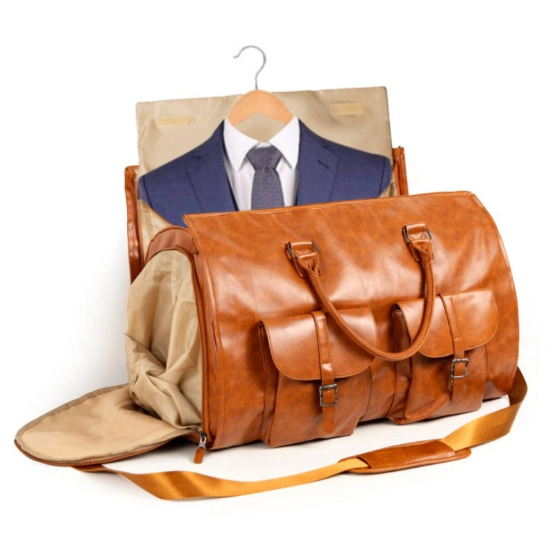 Unisex Elegant Basic Solid Color Pu Leather Travel Bags