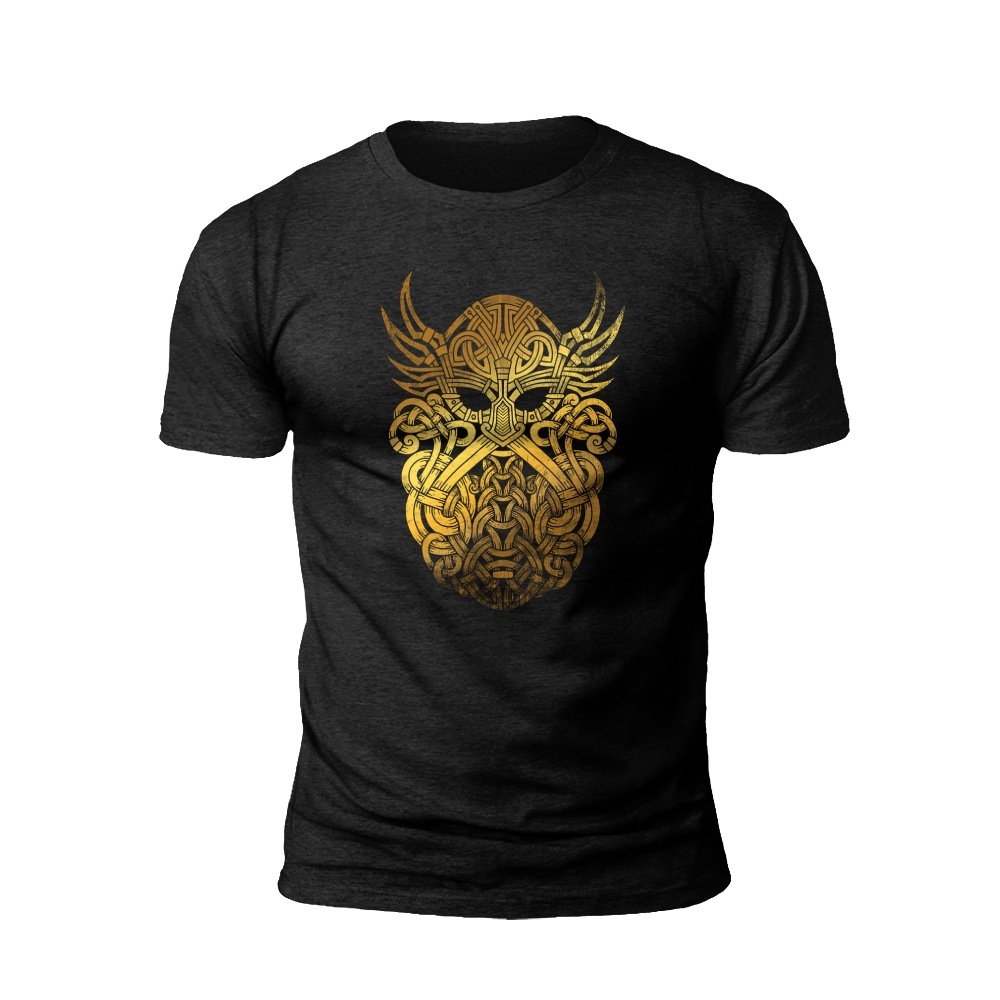 Golden Warrior's Mask: The 'Viking Helmet' T-Shirt