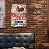 Farm Chicken No Roosters Beyond This Point - Vintage Metal Signs - 30*40cm - Warning&Farm
