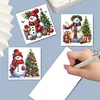 (US Only)6PCS DIY Xmas Snowman Diamond Art Greeting Cards Congratulations Cards & Gifts