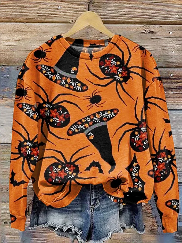 Retro Halloween Art Print Casual  Sweatshirt