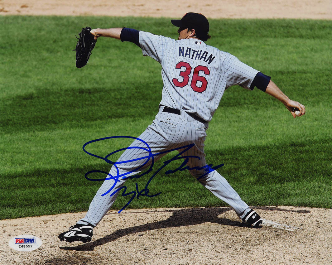 Joe Nathan SIGNED 8x10 Photo Poster painting Minnesota Twins PSA/DNA AUTOGRAPHED