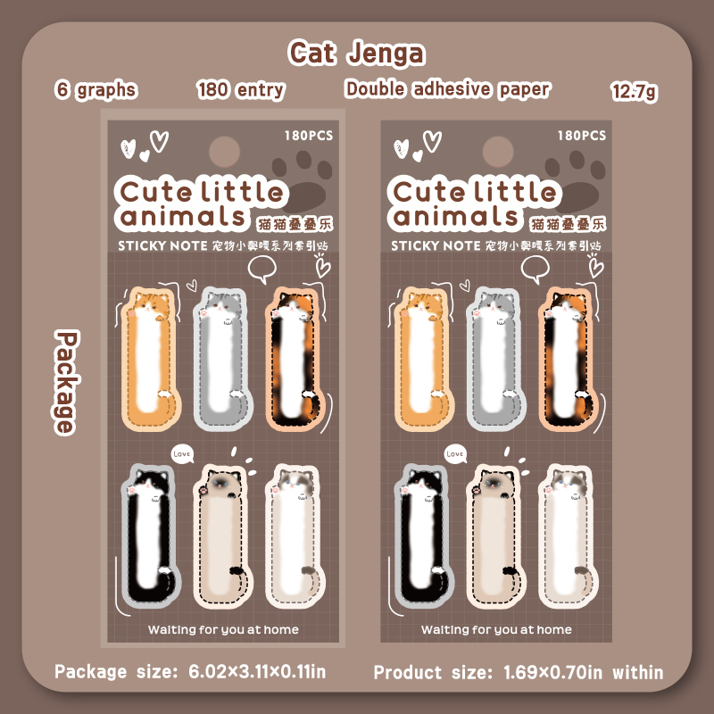 Memo Pad - Cute Little Animal Series Kawaii Cat Dog Landscape Index Post 
