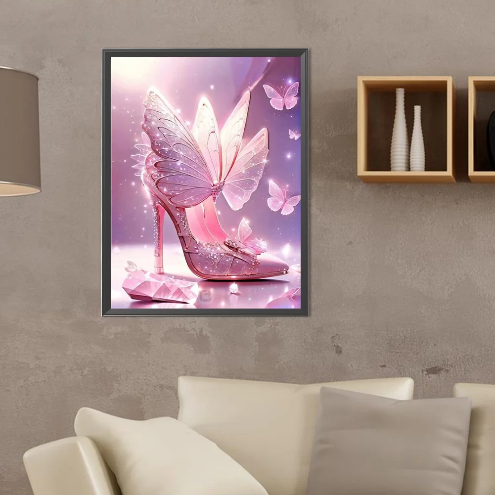 Diamond Painting - Full Round Drill - Butterfly High Heels(Canvas|30*40cm)