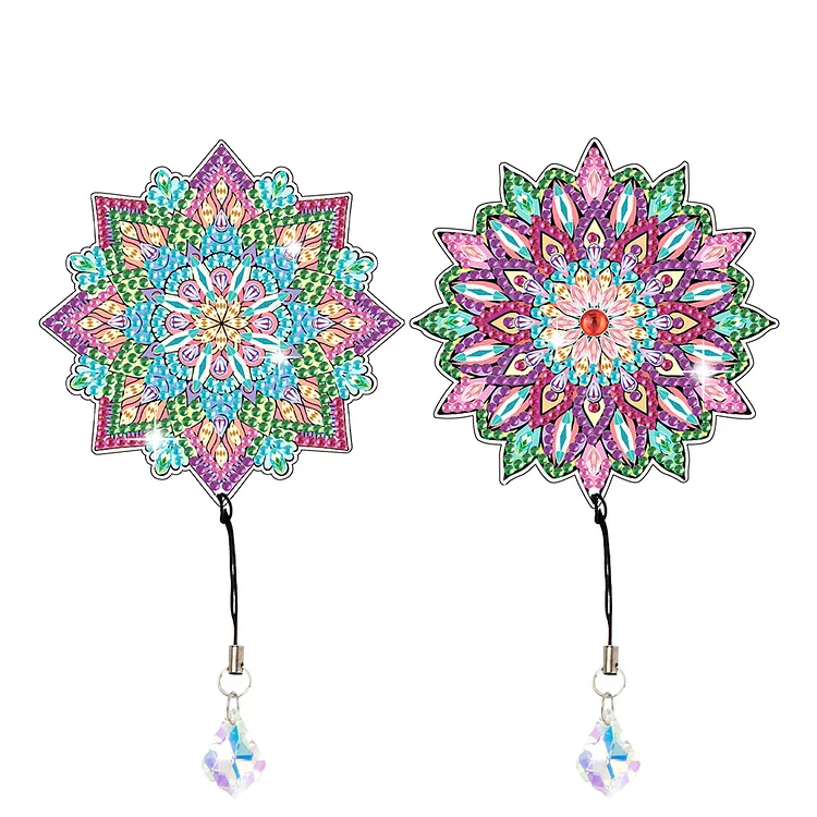 【Bookmark】2Pcs Special Shape Mandala 5D DIY Diamond Painting Bookmark for Reading Day Gift gbfke