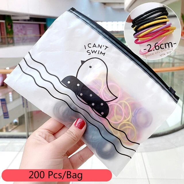 50/100/200 Pcs/Bag Children Cute Candy Random Solid Elastic Hair Bands Girls Lovely Srunchies Rubber Bands Kid Hair Accessories