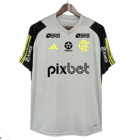 2024-2025 Flamengo Training clothing gray all sponsors Football Shirt 1:1 Thai Quality