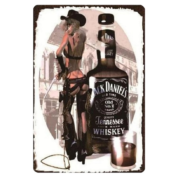 Pin up fille bière - Enseigne Vintage Métallique/enseignes en bois - 20*30cm/30*40cm