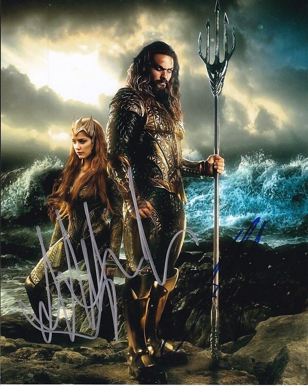 JASON MOMOA and AMBER HEARD signed autographed AQUAMAN ARTHUR & MERA Photo Poster painting