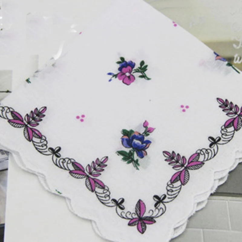 Handkerchiefs Women Printing Cute Square Towel Pocket Womens Elegant Simple Wipe Sweat Soft Cotton Trendy Casual Ladies 2020 New