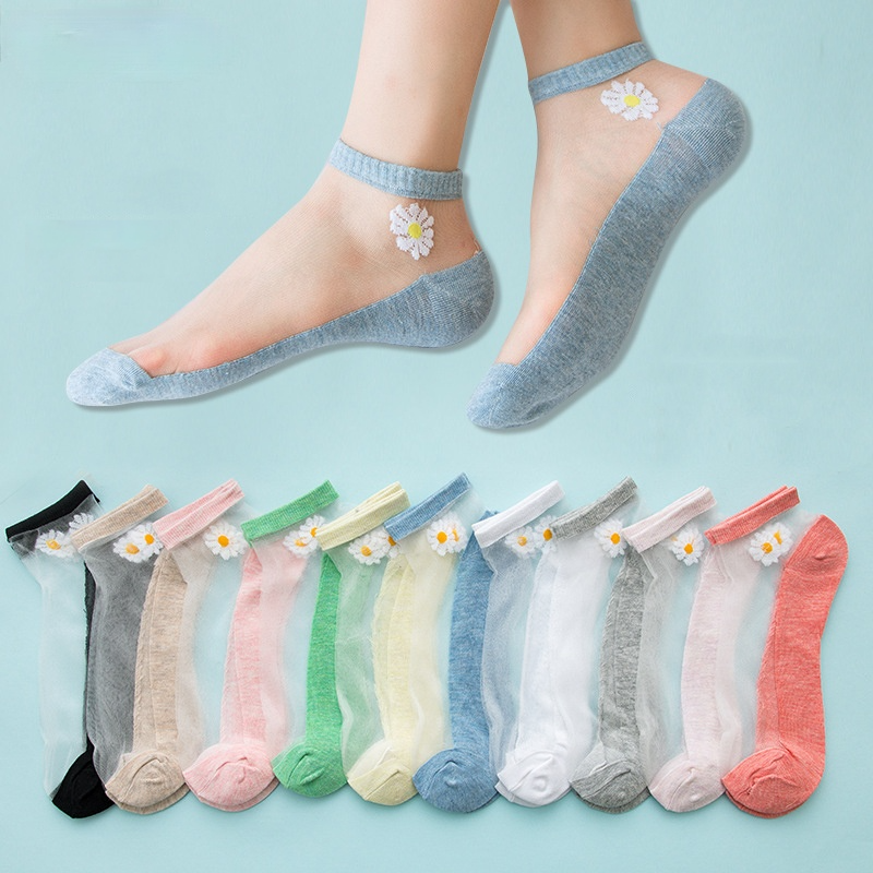 🔥Mother's Day Hot Sale 40% OFF🔥Daisy Socks - Pearl Transparent Socks