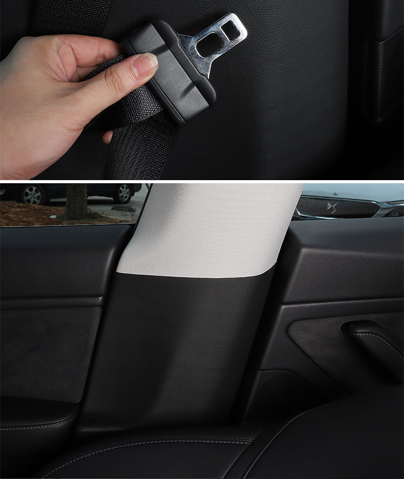 Car Seat Belt B-Pillar Protective Pad Safety Anti-scratch Interior for Tesla Model 3 2021