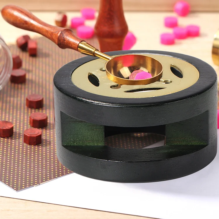 Solid Wood Sealing Wax Furnace Stove Retro Wax Seal Melting Warmer  Decorative Wax Pot Beads Sticks Heater Glue DIY Wax Heater