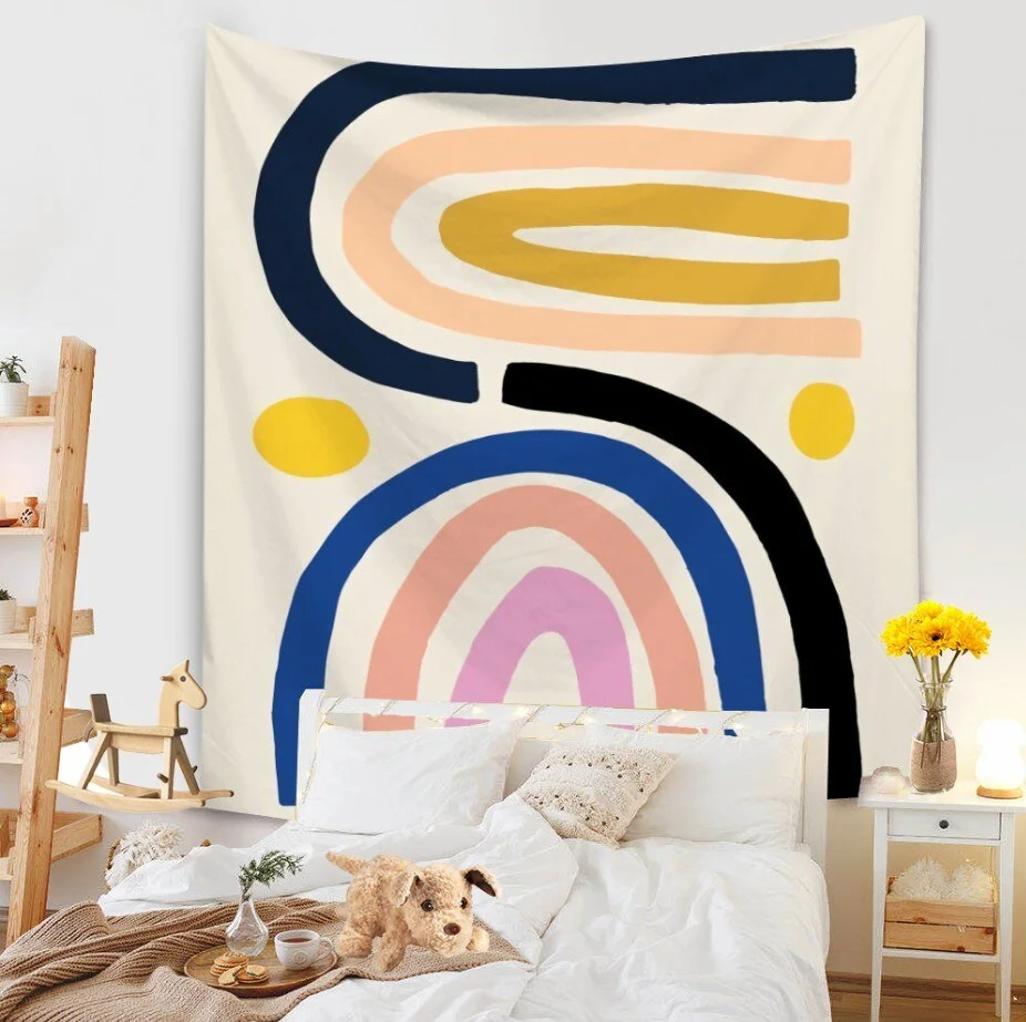 Abstract Painting Wall Hanging Tapestry Blanket Decoration Living Room Art Tapestry Carpet Boho Throw Towel Wall Hanging Macrame