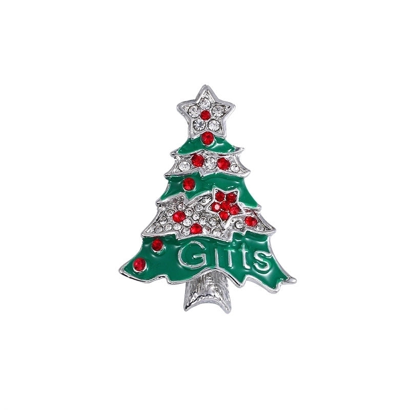 Fashion Pin Christmas Tree Alloy Plating Rhinestones Women’S Brooches