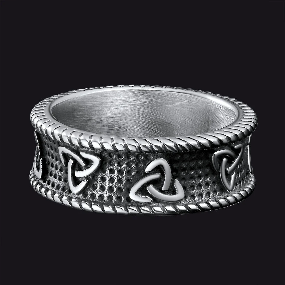 FaithHeart Viking Celtic Knot Band Ring For Men