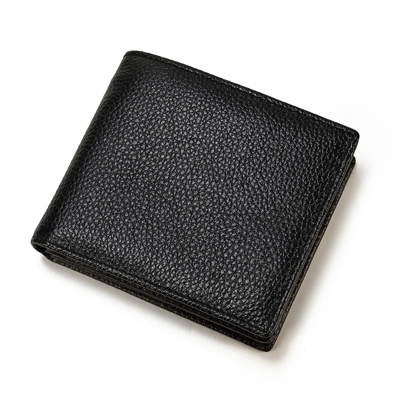 Pongl High Quality Genuine Leather Slim Wallet For Man Soft Cowskin Short Pocket Purse Men Male Bifolds Thin Purse Lightweight