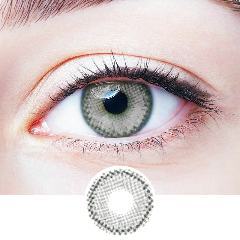 Glass Gray Yearly Prescription Colored Contact Lenses NEBULALENS