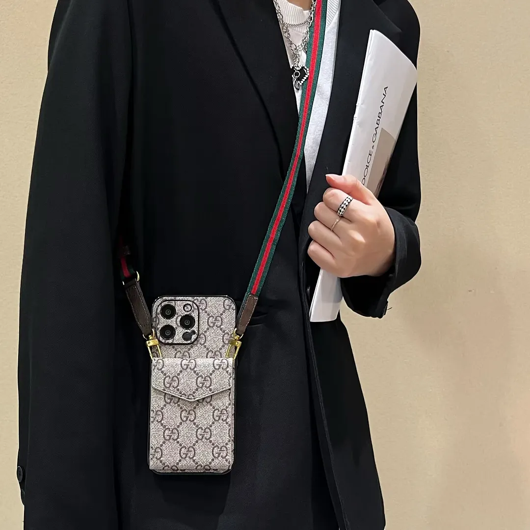 Elegant LV crossbody monogram canvas wallet Gucci Ophidia GG Apple iPhone case