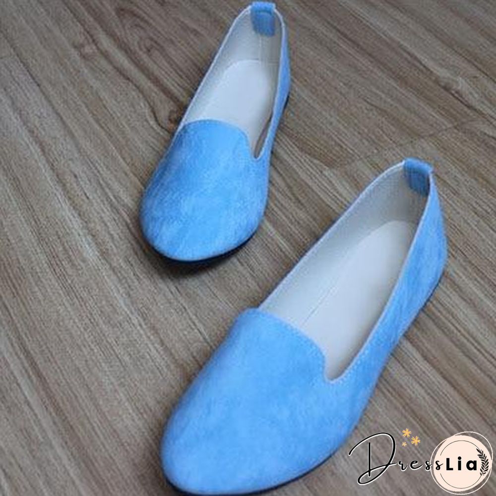 Plus Size Women Candy Color Loafers Flats Sweet Casual Shoes