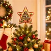 DIY Diamond Painting Christmas Tree Topper Star, Acrylic Holiday Tree Top Decoration with Spring Base, Removable Tabletop Christmas Decor
