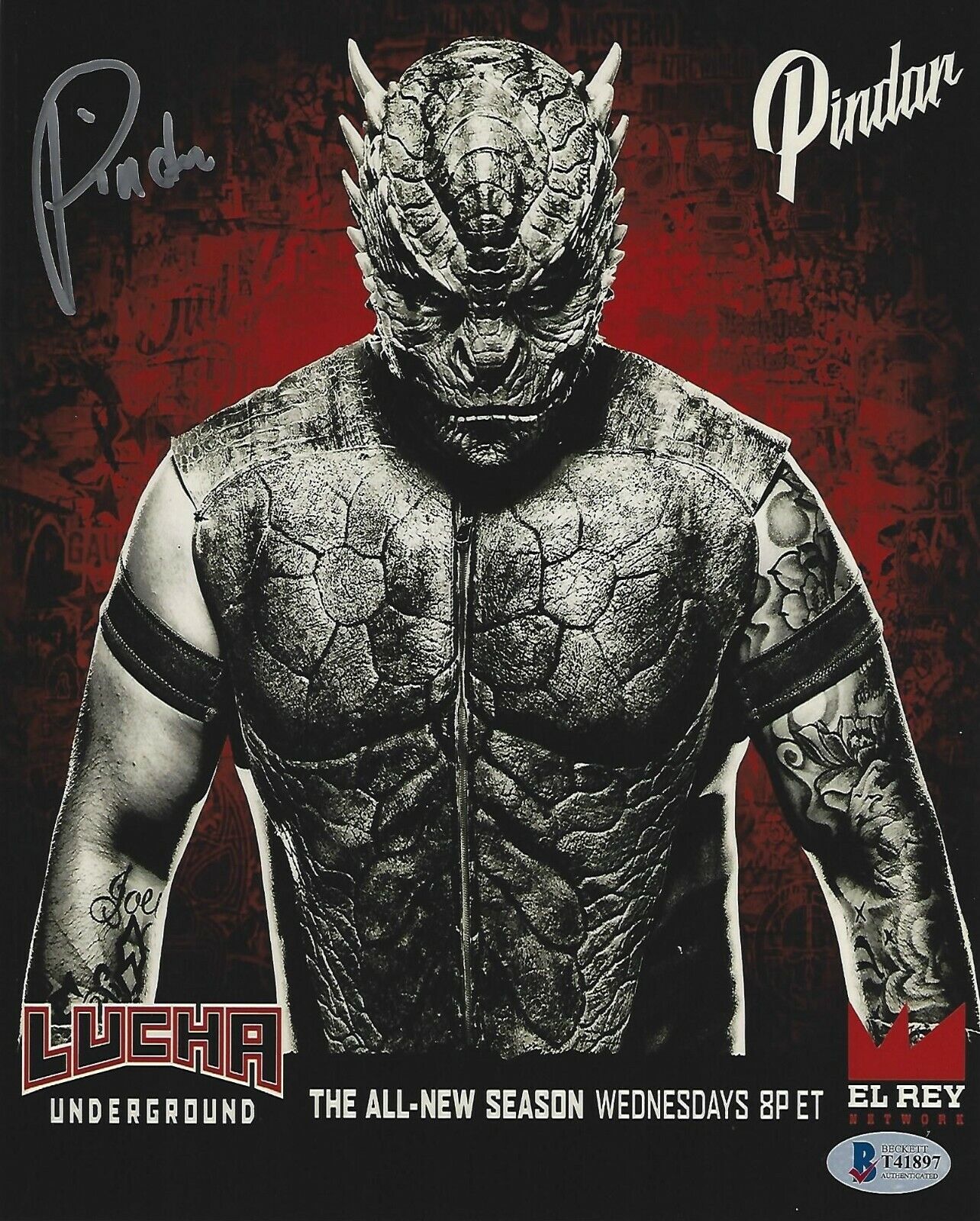 Lord Pindar Signed 8x10 Photo Poster painting BAS Beckett COA AAA Lucha Underground Steve Pain